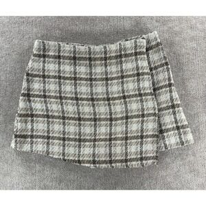 Pink Lily Skort Womens XL Plaid Tweed Brown Beige Mini Skirt Shorts